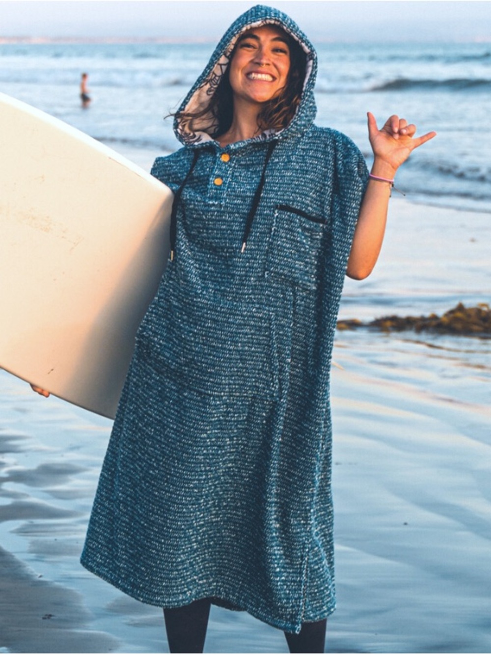 Westpath Surf Poncho - Teal Speckle